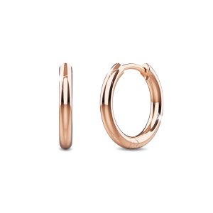 Royal Hoop Rose Gold Layered Earrings 14mm