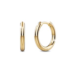 Royal Hoop Gold Layered Earrings 14mm