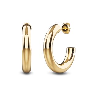 Creole C-Hoop Gold Layered Earrings 20mm