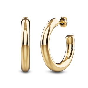 Creole C-Hoop Gold Layered Earrings 25mm