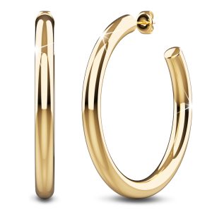 Creole C-Hoop Gold Layered Earrings 48mm