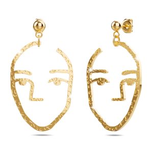 Double Face Gold Layered Earrings