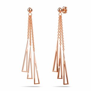 Royal Tassel Rose Gold Layered Earrings