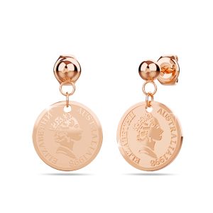 Coin Drop Rose Gold Layered Earrings