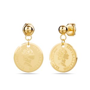 Coin Drop Gold Layered Earrings