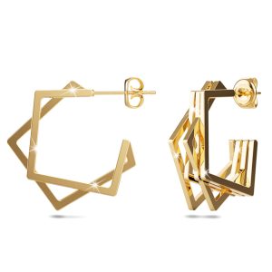 Aligania Hoop Gold Layered Earrings