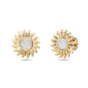 Shining Star Pearl Gold Layered Earrings 12mm