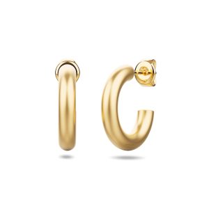 Solid C-Hoop Gold Layered Earrings