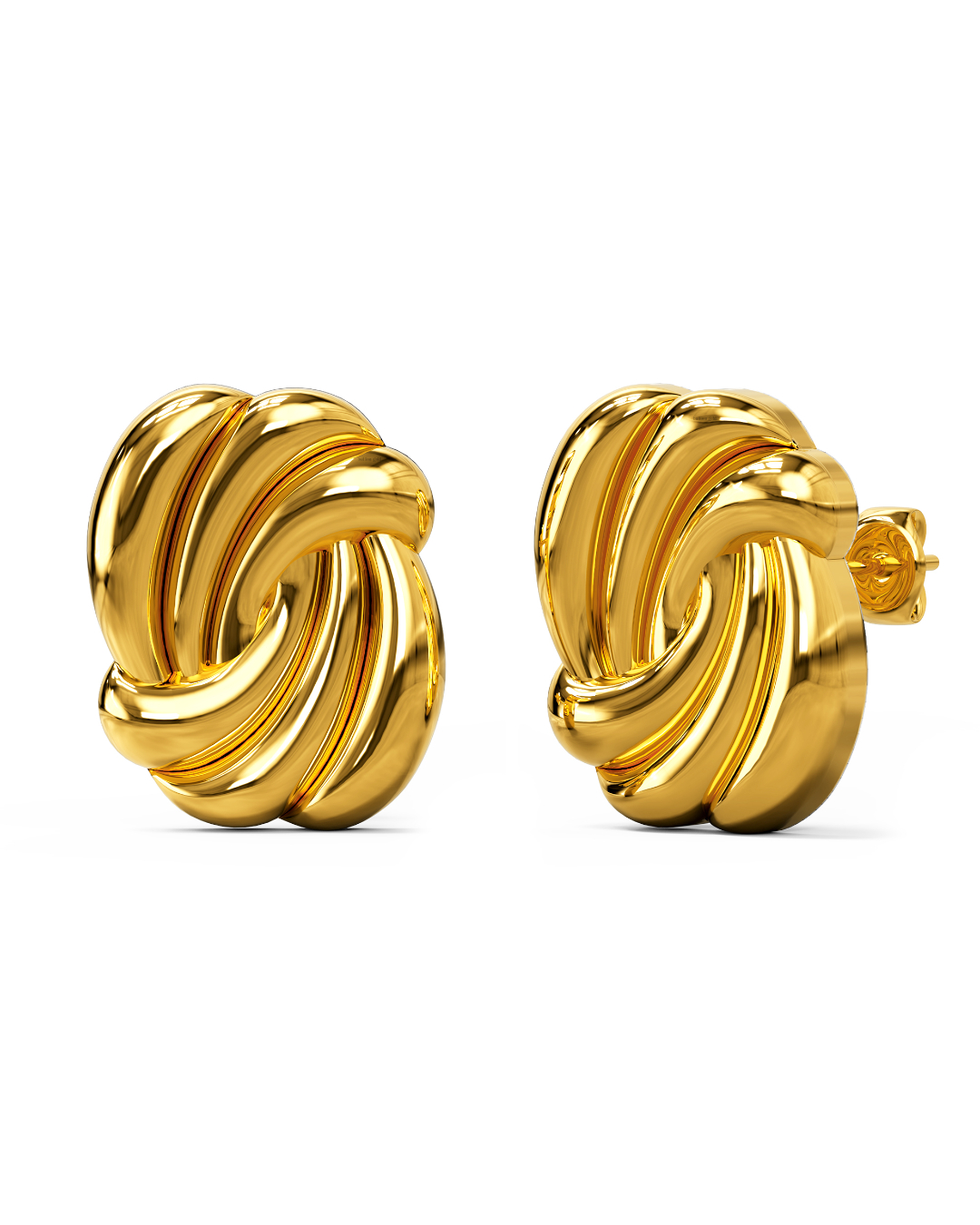 Intertwined Gold layered Stud Earrings