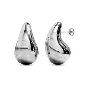 Raindrop White Gold layered Stud Earrings