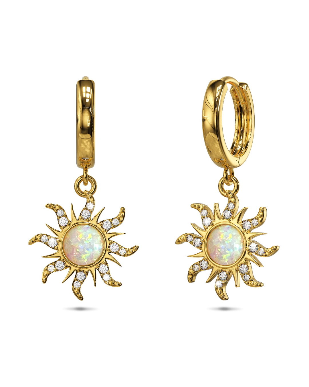 Celestial Opal Sun Drop Earrings