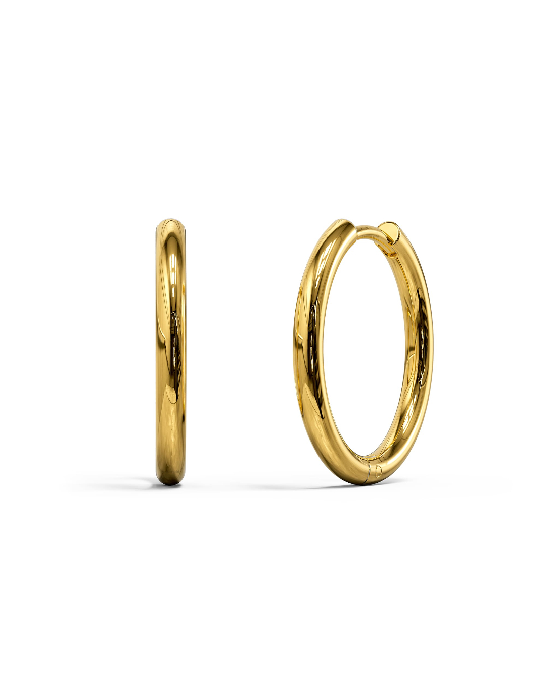 Gold Halo Stainless Steel Clicker Earrings