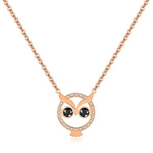 Bright-Eyed Owl Short Necklace