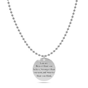 Brave Inscriptions Pendant Necklace