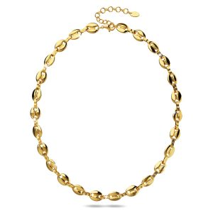 Interlock Coffee Bean Necklace in Gold