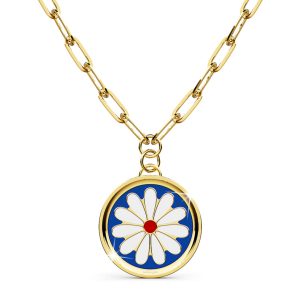 Bullion Blue Blossom Necklace in Gold