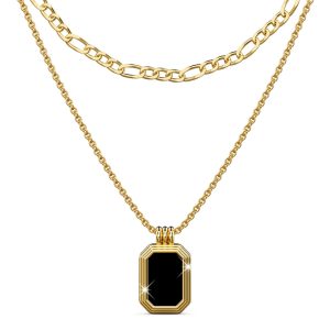 Gilded Noir Black Shell Necklace in Gold