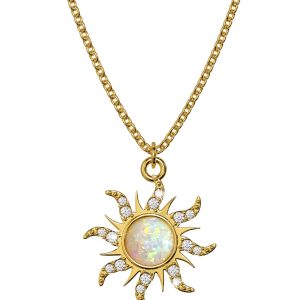 Celestial Opal Sun Necklace