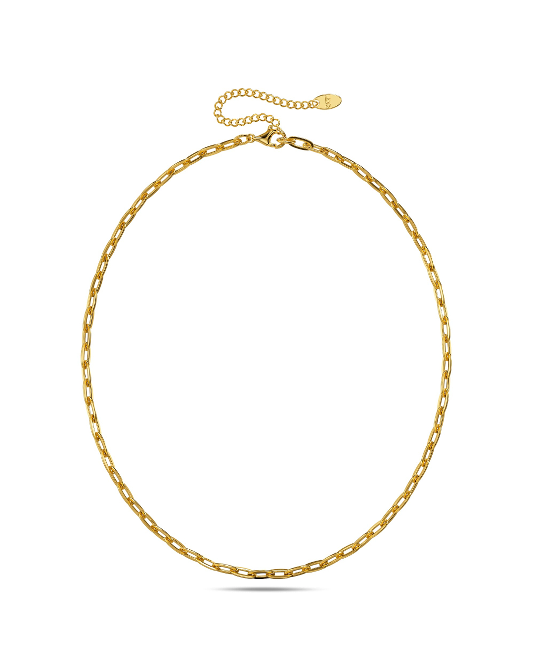 Flat Paperclip Link Chain Gold Plated Necklace