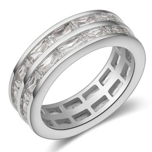 Bullion Gold CZ White Gold Ring