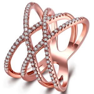 Intersection Ring in Rose Gold