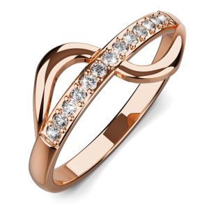 Catherine Zircon Studded Ring In Rose Gold 