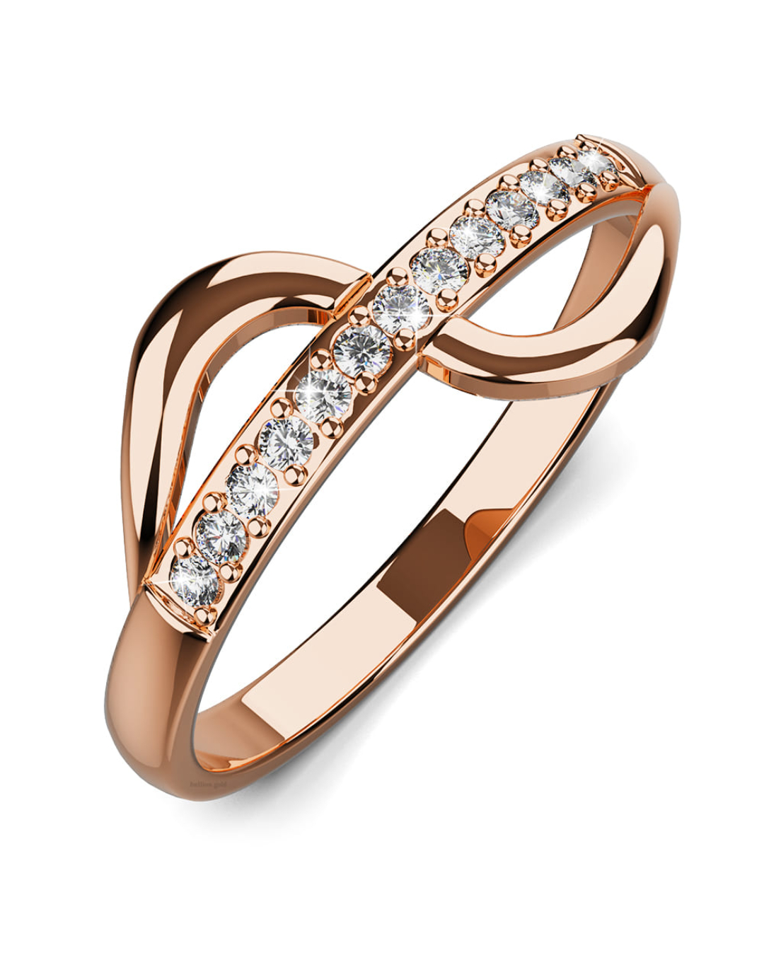 Catherine Zircon Studded Ring In Rose Gold 