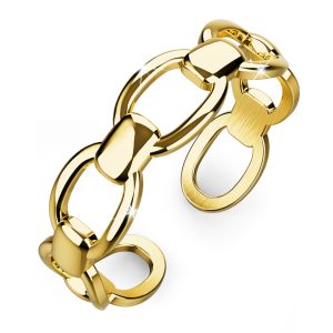 Adjustable Imperial Chain Link Ring in Gold Layered