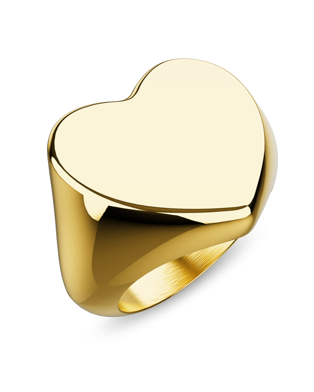 Heart's Desire Signet Gold Layered Ring in 16mm