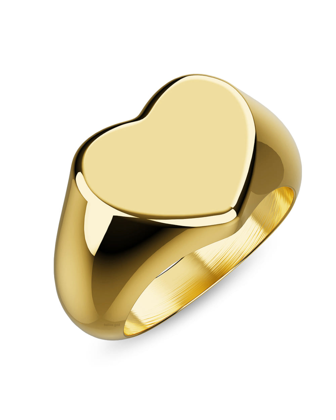 Heart's Desire Signet Gold Layered Ring in 10mm