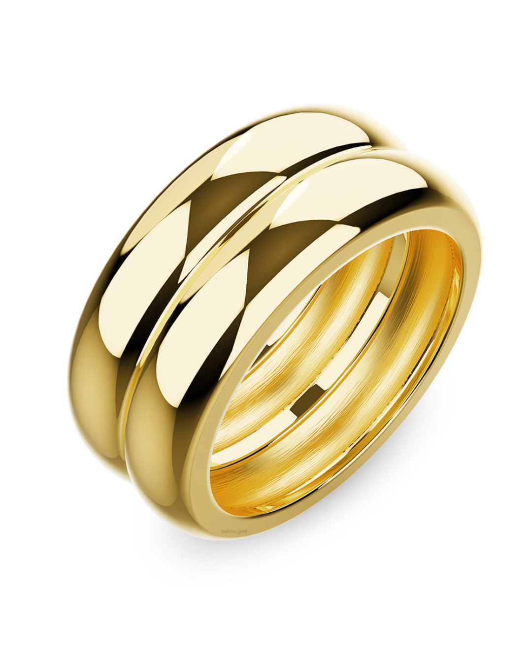Twin Gleam Radiant Fusion Gold Layered Ring